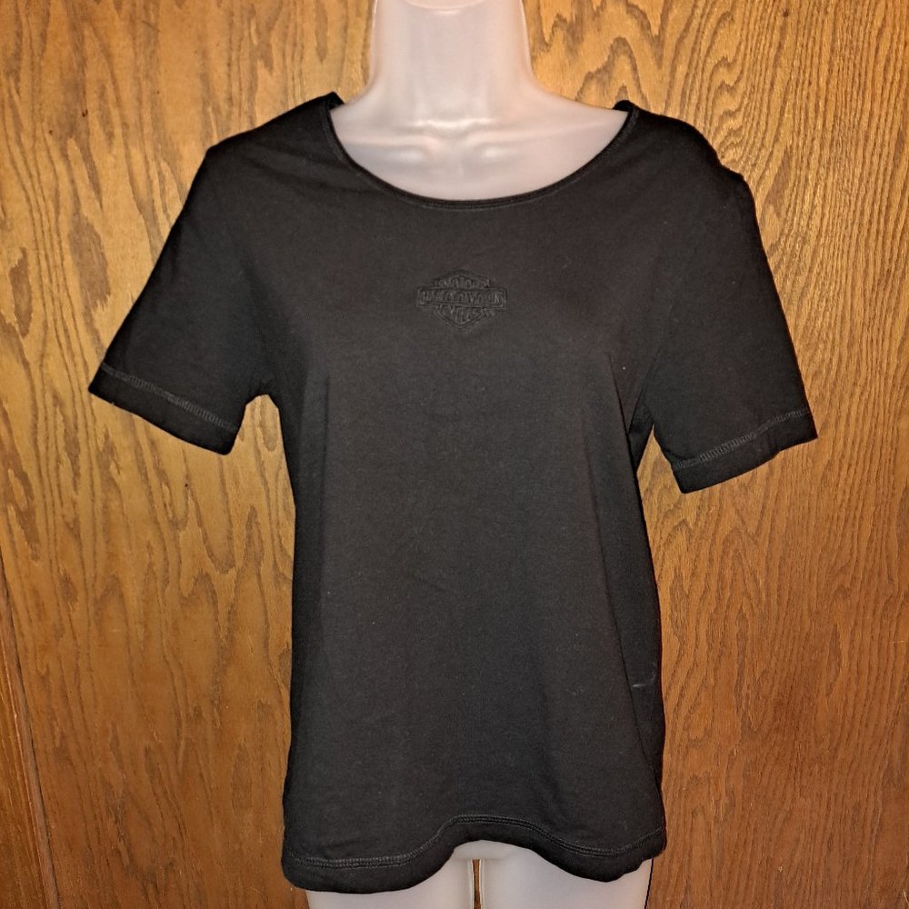 Harley Davidson Motorcycles Black Short Sleeve Top Size Medium